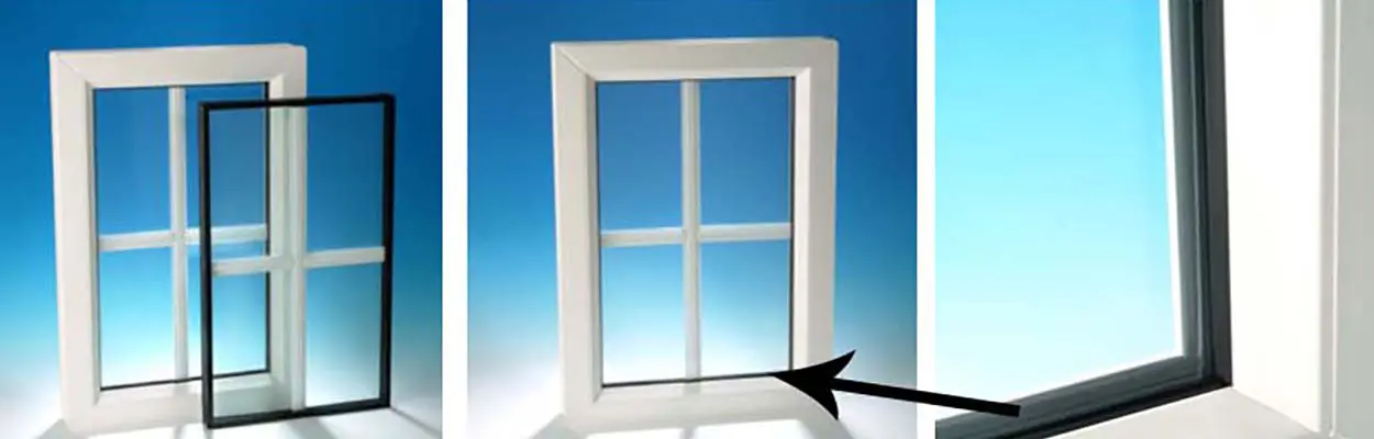 A window with the handle pointing to it.