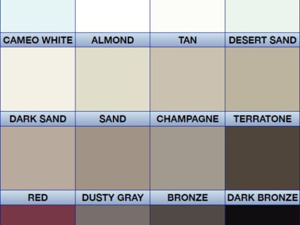 A color chart of different shades of paint.