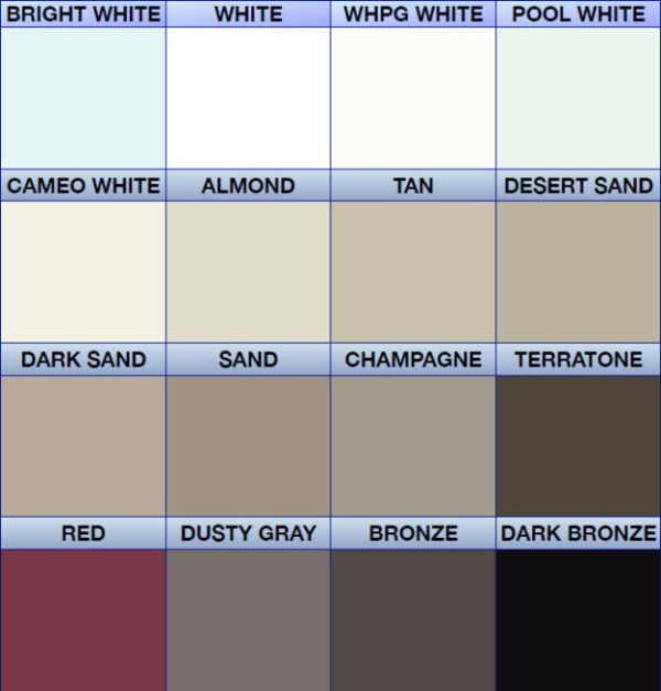 A color chart of different shades of paint.